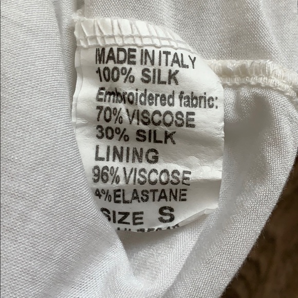 Via Signora Silk Embroidered White Tank (S) - Picture 8 of 8
